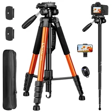 Tripod for Camera, 72" Tall Camera Tripod & Monopod with Remote, Professional
