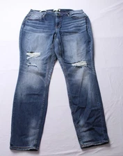 Vigoss Women's Distressed Jagger Skinny Denim Jeans EJ3 Medium Wash Size 16 NWT