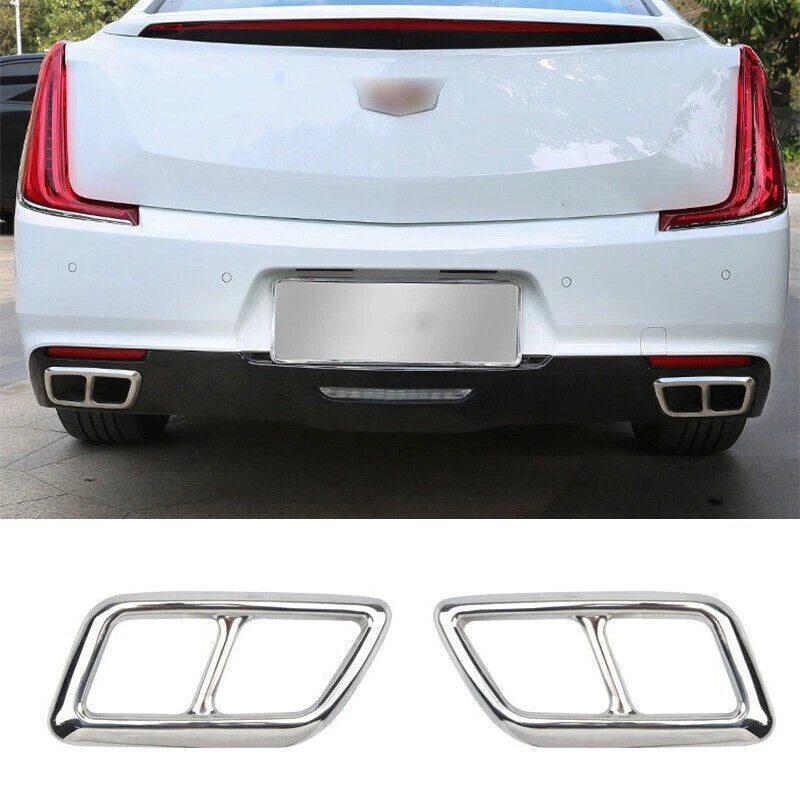 Tubo de escape trasero plateado titanio para Cadillac XTS 2018-2019 Foto 2 de 4