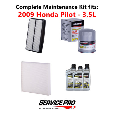 2009 Honda Pilot 3.5L Complete Cabin, Air & Oil Filter Kit (5W-20)