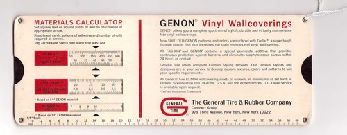 General Tire Co slide chart, GENON Vinyl Wallcoverings (S-0331)