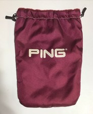Vintage 70s 80s PING Golf Insulated Lined Shoe Bag Case Red Fuzzy Chattanooga