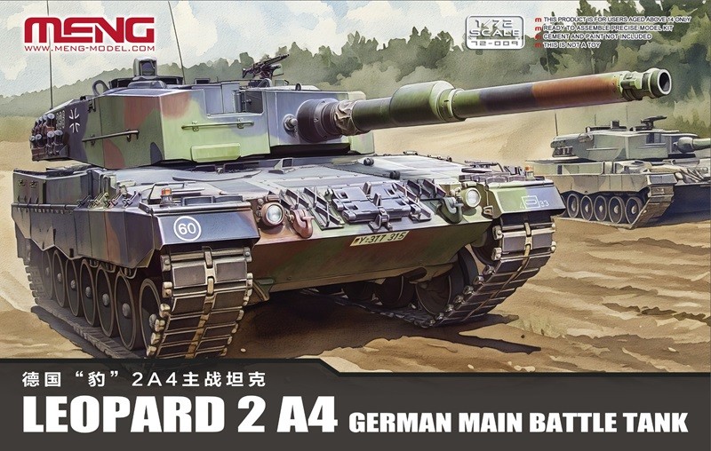 Meng Model 72-009 - 1/72 German Main Battle Tank Leopard 2A4 - New
