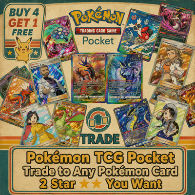 【FAST TRADE】Pokemon TCG Pocket Trading Trade any 2 Star Card Pokemon   