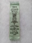 1887 GRAND RAPIDS MICHIGAN GAR CIVIL WAR VET CUSTER GRAND ARMY REUNION RIBBON