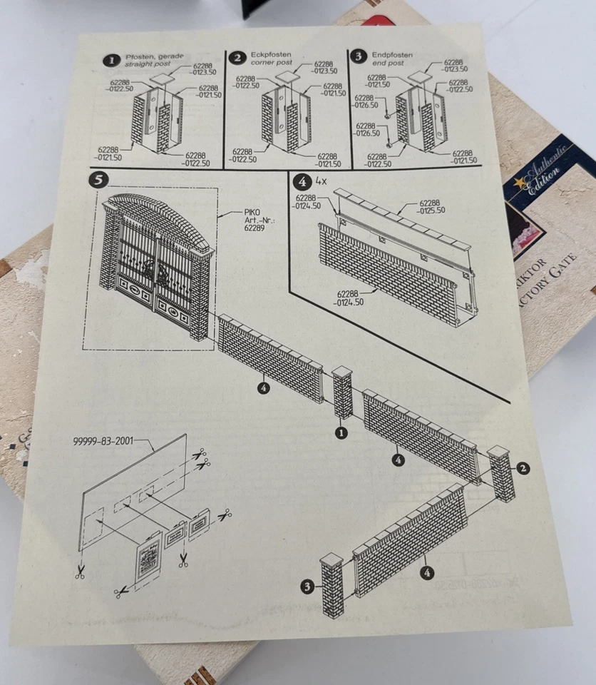 Piko 62288 & 62289 G Scale Brick Factory Walls And Gate With Box & Instructions - Image 4 of 4