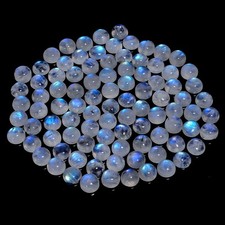 Natural Rainbow Moonstone Round Cabochon Gemstone Lot 20 Ct 8X8X4 mm UGL-11