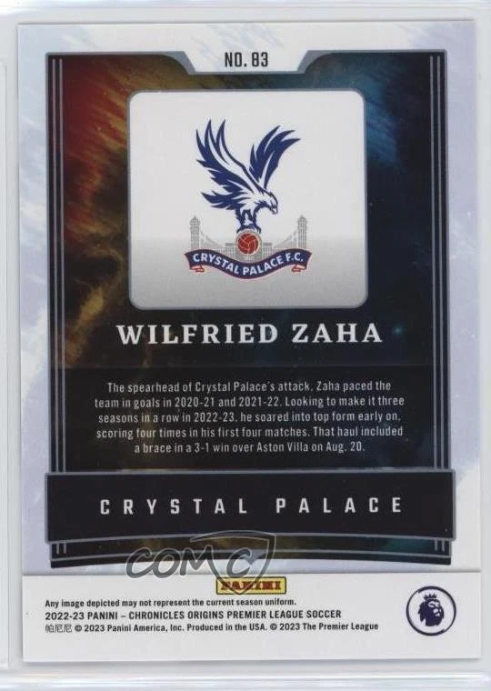 2022-23 Panini Chronicles Base Premier League Origins Wilfried Zaha #83 - Image 2 of 2