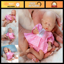7" Mini Silicone Baby Girl Doll - Lifelike Reborn Preemie Toy for Kids, Anti-Str
