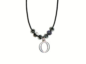 INITIAL "O" PENDANT NECKLACE (13 7/8"):  HAND-MADE JEWELRY BY T.L.C.