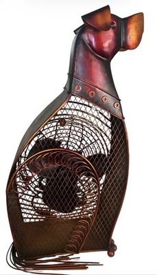 DECO BREEZE Cat Fan Metal Sculpture 18'' Electric  Fan Intertek Figurine WORKS