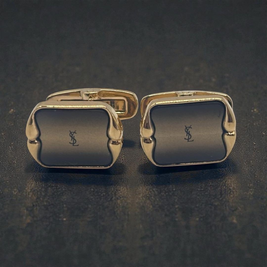 Yves Saint Laurent Tie Pin Cufflink Set Excellent Condition thumbnail 8