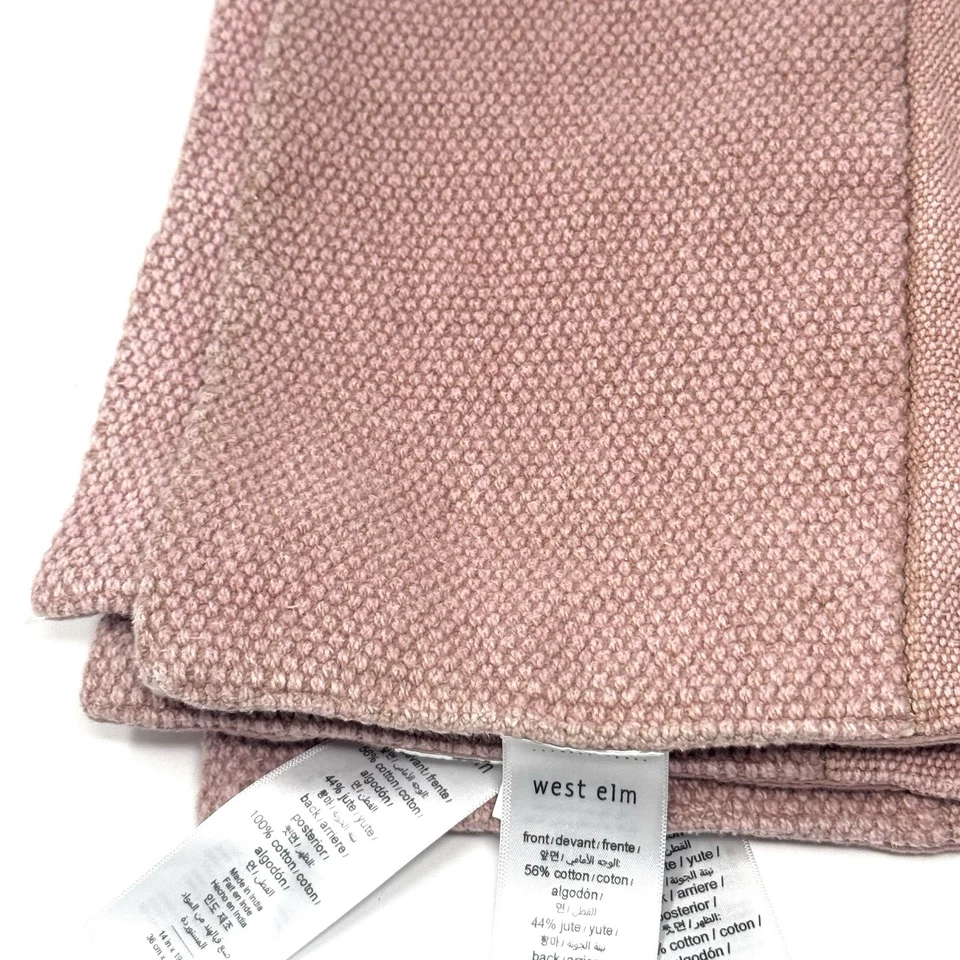 Juego de 4 manteles individuales West Elm de algodón con textura de yute rosa malva Foto 2 de 4