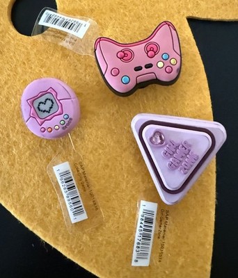 Crocs Jibbitz  Girl Gamer Pink Charms Authentic Set Of 3