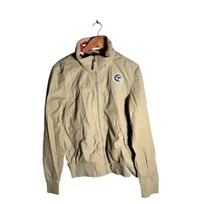 Napapijri Jacket Men's Size M Beige Expedition Logo Full Zip Outdoor Casual Coat