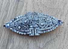 Antique KTF Trifari Clip-Mates Dress Clip Clip-Mates Art Deco Rhinestone Brooch