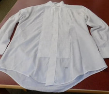 Chaplin Wing Collar Formal White Tuxedo Shirt - Medium 31-32 