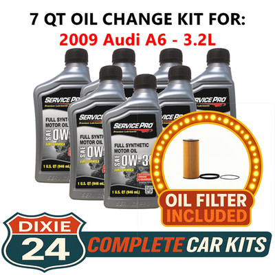 Fits: 2009 Audi A6 3.2L 6,000 Mile Synthetic Oil & Filter Kit (0W-30)