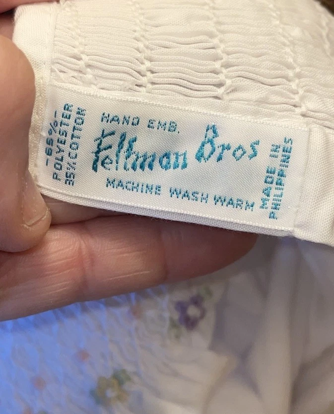 feltman brothers baby girl newborn White Smocked - Image 3 of 4