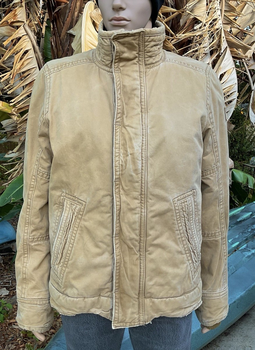 Abercrombie & Fitch ADIRODACK Jacket Tan Camel Sherpa Fur Lined