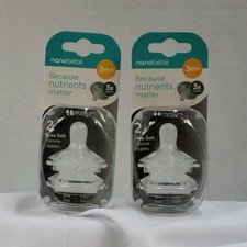 nanob b Extra Soft Silicone Nipples Medium Flow Anti Colic 3 Months 2-Pack