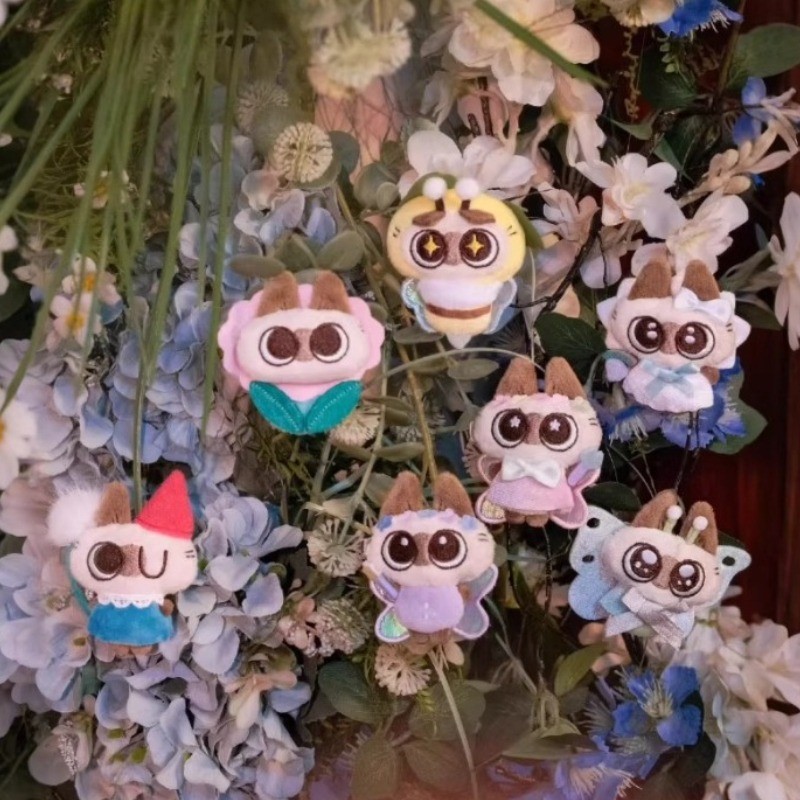 Siamese Cat Azukisan Magical Floral World Series Plush Hair Clip
