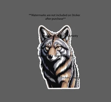 Coyote Sticker Waterproof Decal Animal Outdoor Wildlife Nature Gift NEW