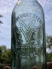 Aqua Mt.Vernon Brewing Co. Baltimore, MD. Monogram Embossed Beer Bottle — photo 2