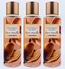 3 Victoria's Secret BARE VANILLA CASHMERE Fragrance Mist Body Spray Perfume 8.4