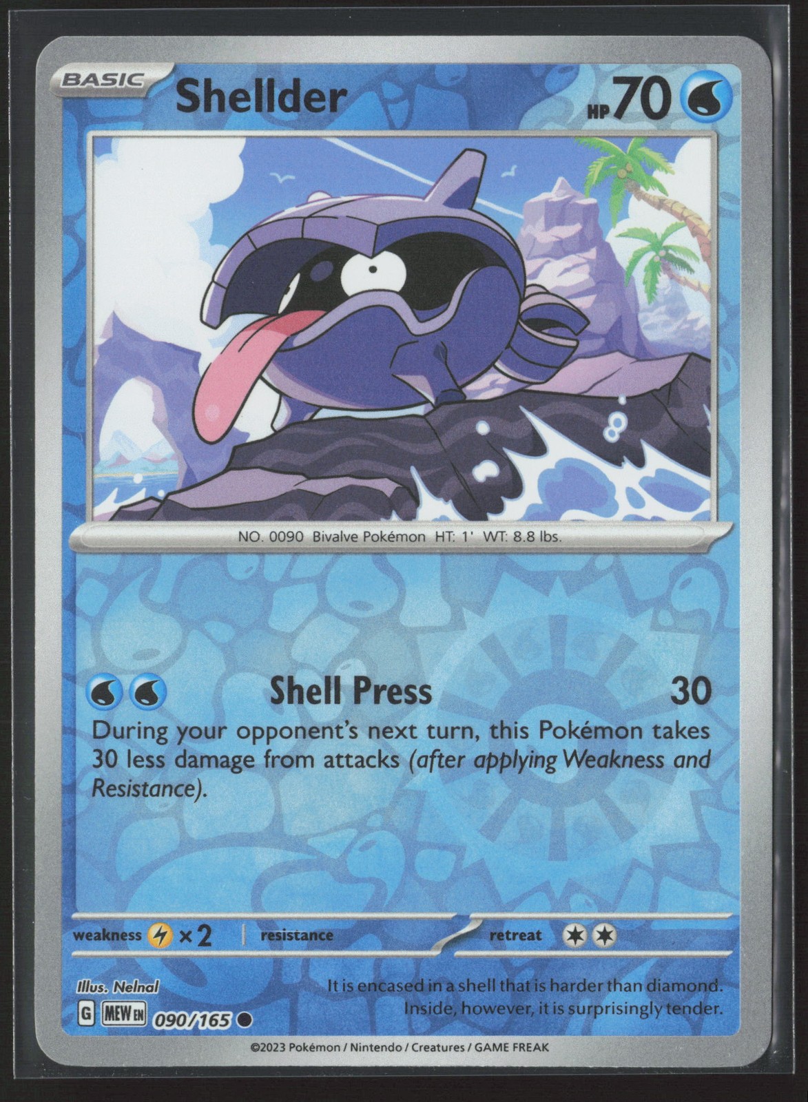 Shellder Common SV: Scarlet & Violet 151 090/165 NM Pokemon Card Reverse Holo