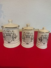3 x Genuine Fortnum and Mason STILTON JAR CADDIES Lidded empty 