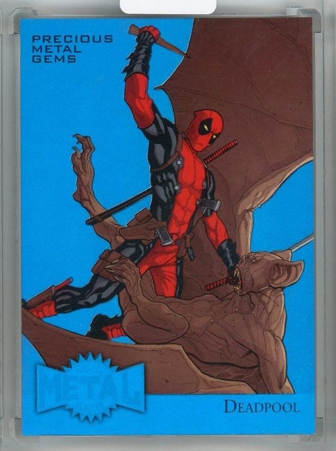 2015 Fleer Retro Marvel Deadpool 95 Marvel Metal Blaster PMG Blue #11 03/50