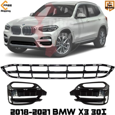 Front Lower Grille & Fog Light Cover For 2018-2021 BMW X3