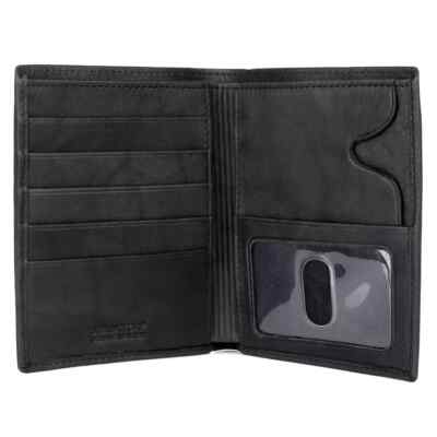J. Buxton Hunt Credit Card Folio Leather Wallet Black Style #36734