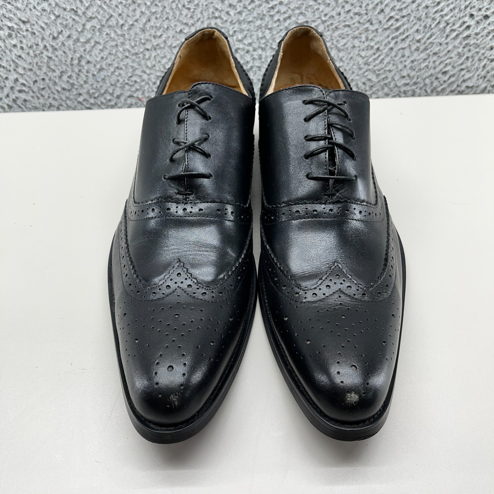 JM Westons Dress Shoes Mens EUR 43 US 10 Black Leather Oxfords Wingtip