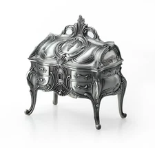 SILVER TIN ALLOY VINTAGE TRINKET MUSIC BOX :  ♫ STAND BY ME @ BEN E KING ♫