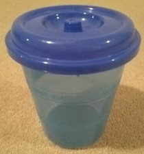 HG Decorative Blue Round Plastic Storage Container with Lid