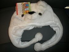 NEW Plush Animal Hats 119333 Polar Bear White with White Ears