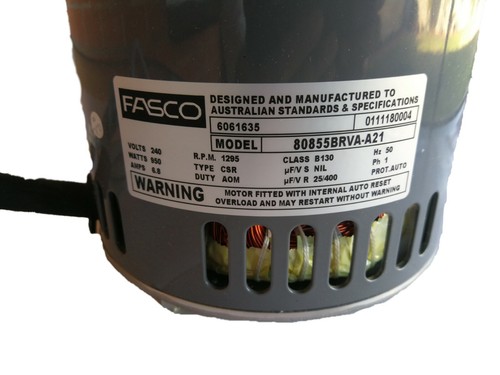 Genuine Bonaire Evap 6051685SP Fasco Motor 950W 0.95kW Part# 80855BRVA-A16S - Picture 2 of 4