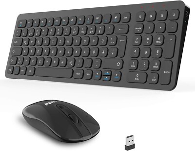 Kabellose Tastatur und Maus, 2,4 GHz QWERTZ Leise Maus Kabellos Leadsail