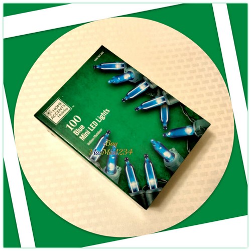 100Light Blue Mini LED Light Set Home Accents Holiday 28 ft.10