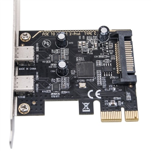 PCIE USB3.2 GEN1 PCIE to 2 Port Type C Expansion Card PCIE USB Add in Card - Afbeelding 3 van 8