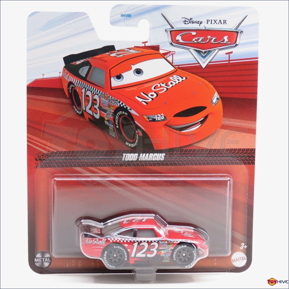 Disney Pixar Cars Todd Marcus No Stall racecar #123 Metal 2021