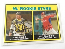 2016 Topps Heritage Jumbo 5x7 Elias Diaz Nefi Ogando RC 184 #'d 01/49