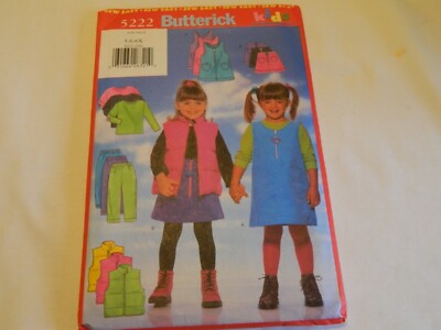 C-23 VINTAGE 1997 UNCUT BUTTERICK PATTERN 5222 GIRL S JUMPER, SKIRT, PANTS & TOP