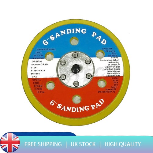 New 6" 150mm Dual Action Hook Loop DA Orbital Sander Sanding Backing Pad with 5/ - Picture 5 of 5