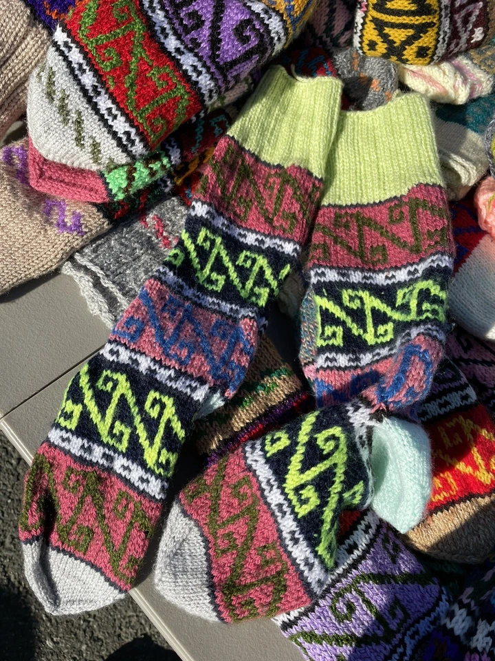 Ручной вязки носки шерсти + хлопковая смесь ручной работы теплый мягкий зимние длинные носки - Изображение 4 из 4