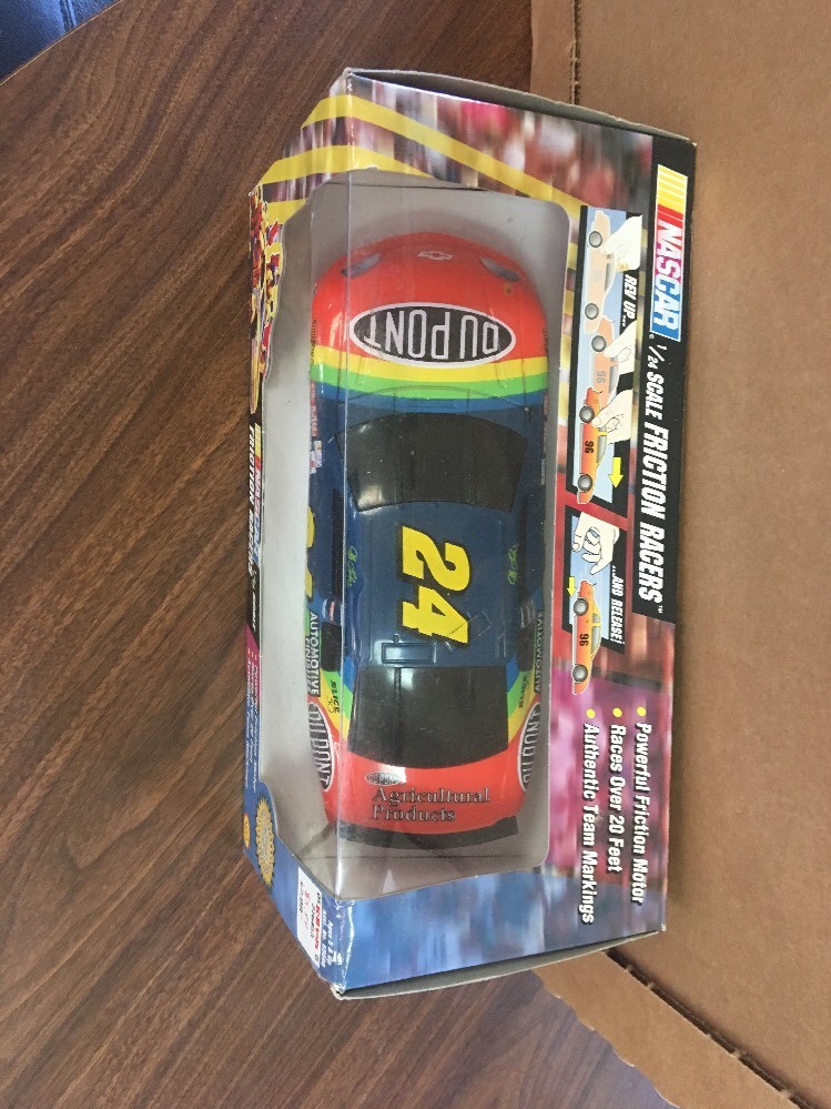 きーままーま90’ｓCHAMPION AUTO ビンテージ PVC TOY Jeff Gordon Friction Power Toy Car Dupont Big Rev up Racers