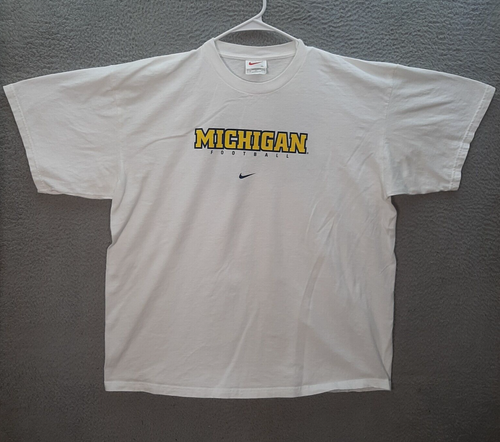 Vintage Michigan Wolverines Shirt Adult Extra Large White Nike Center Swoosh 90s