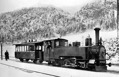 Black and White Photo Tourist Train Caboose Winter Snow  7x10 Reprint  A-16